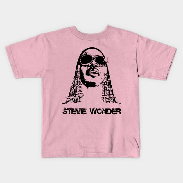 Stevie Wonder-Pencil Art Kids T-Shirt by Hursed